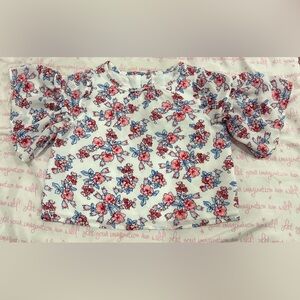 4,Janie and Jack Red and Blue Floral Blouse